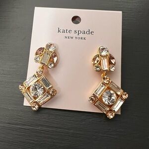 Kate Spade Crystals & Conversation Art Deco Drop Earrings NWT